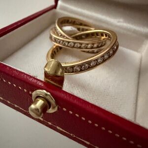 Elegant Gold and Diamond Cartier trinity band - size 6 1.83 carat  Women's Ring
